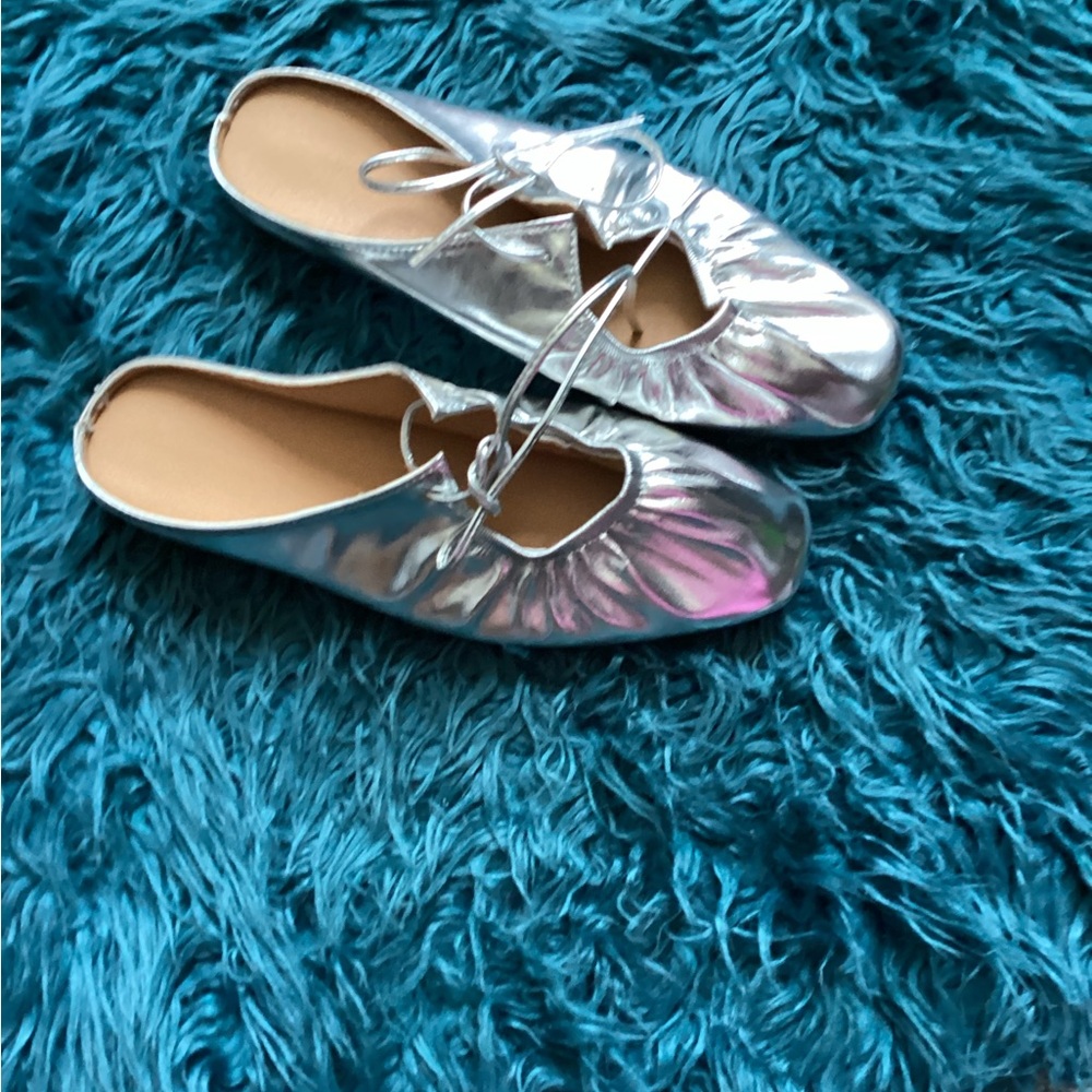 Silver Women's Mules